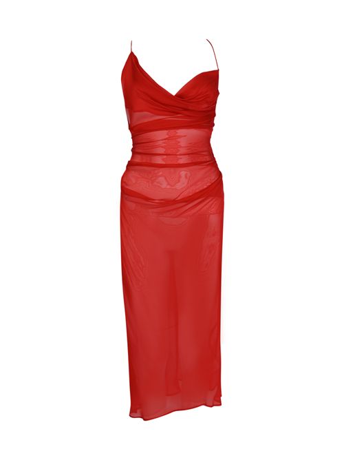 Abito asimmetrico in chiffon di seta con drappeggio Patrizia Pepe | 8A1648 AN111R880